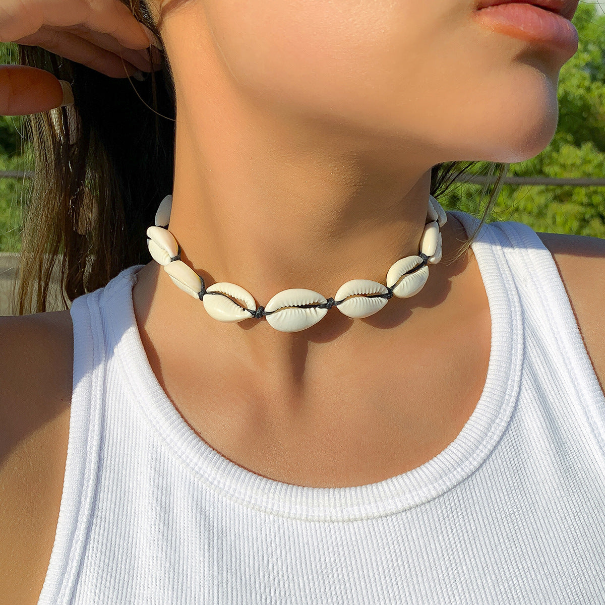 Hand woven shell necklace