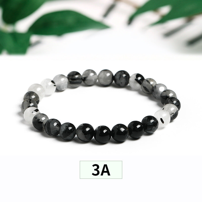 Black hair crystal bracelet.