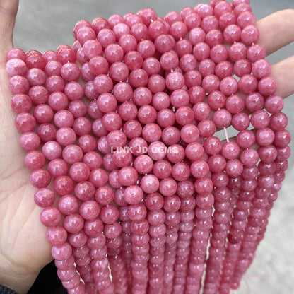 Perlas sueltas de calcedonia de piedra roja argentina de imitación 