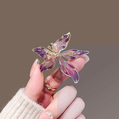 French Iris Brooch