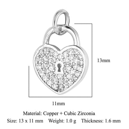 Crown peach heart colorful love copper zircon pendant