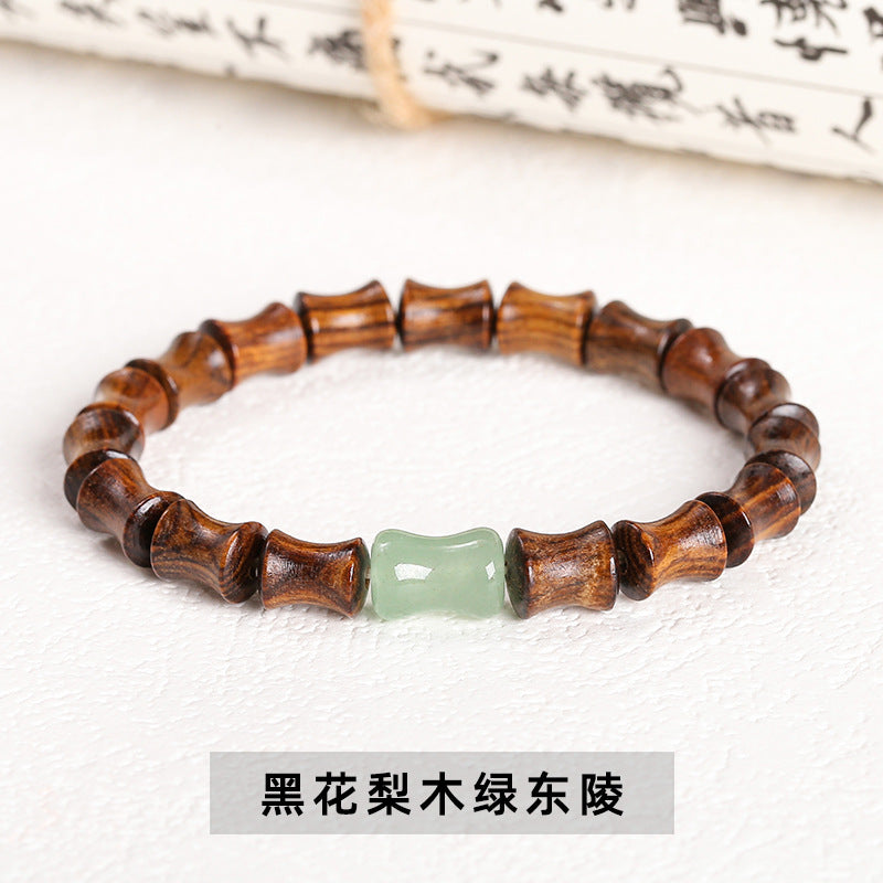 Ebony bamboo bead bracelet wooden