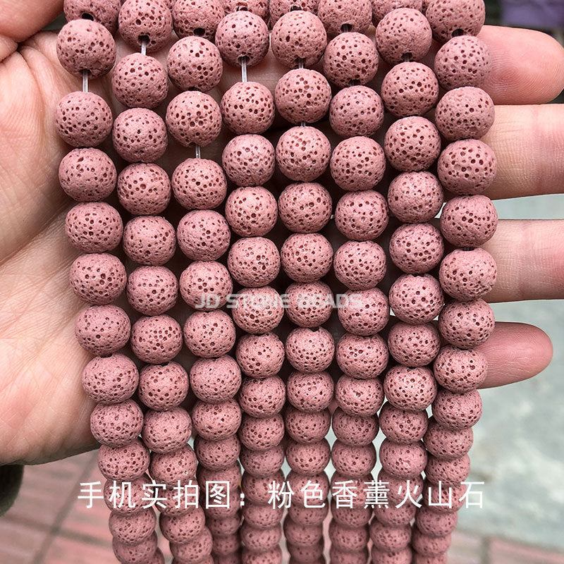 Colored volcanic stone loose beads