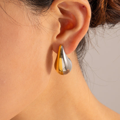 Pendientes color block con forma de gota de agua 