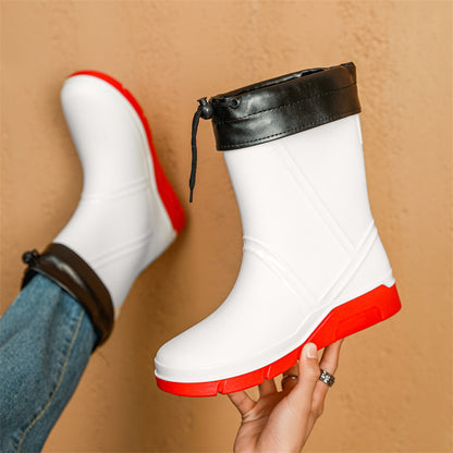 Medium tube rain shoes men's fashion outer wear