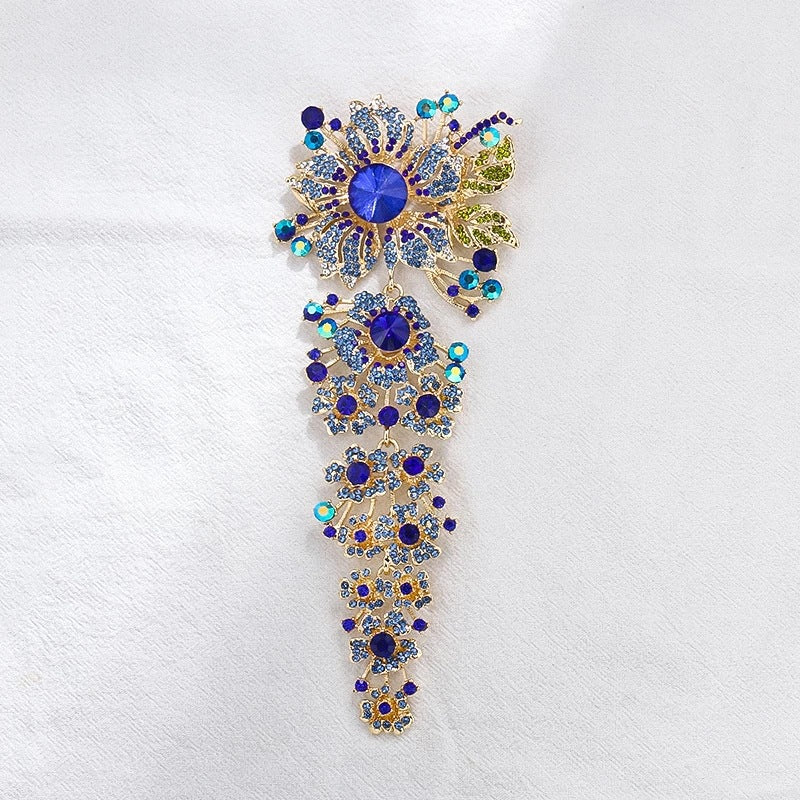 Exaggerated Rhinestone Brooch Pin