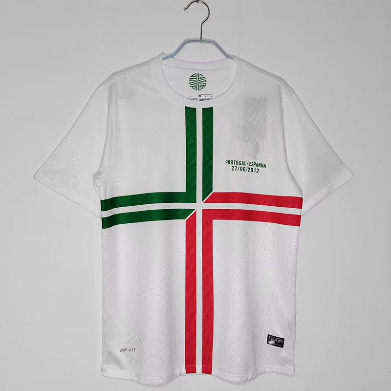 12 Euro Portugal Ronaldo Figo White Away Long Short Sleeve