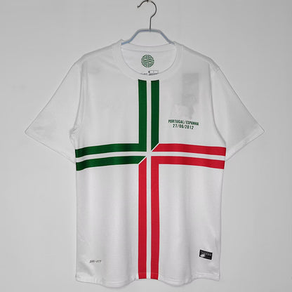 12 Euro Portugal Ronaldo Figo White Away Long Short Sleeve