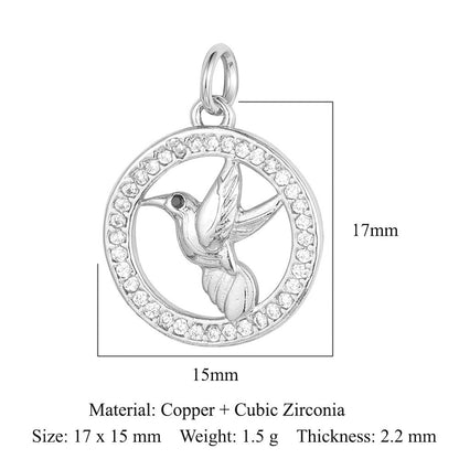 Butterfly Moon Rabbit Copper Zircon DIY Pendant