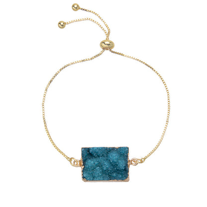 Crystal Rectangular 18K Gold Color Preservation Bracelet