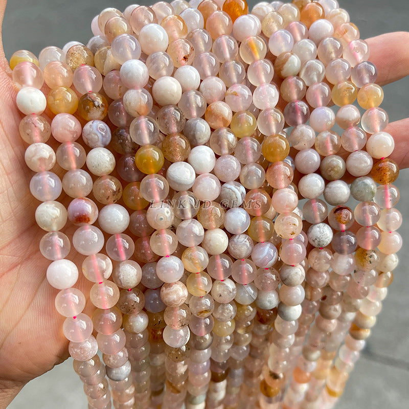 Natural cherry blossom agate loose beads