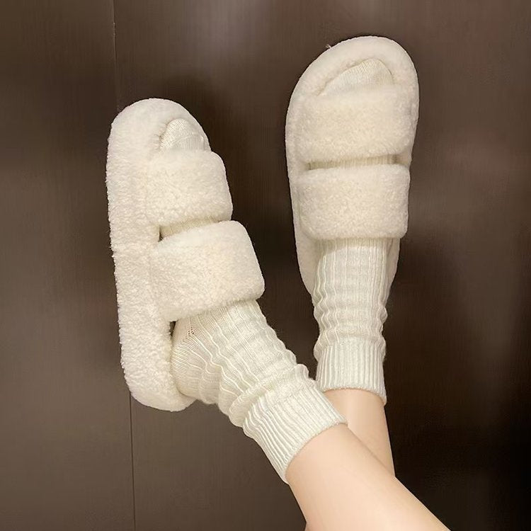 Lamb wool slippers