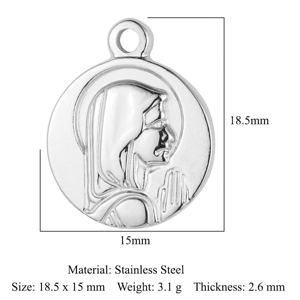 Accessories Buddha Head Angel Stainless Steel Pendant