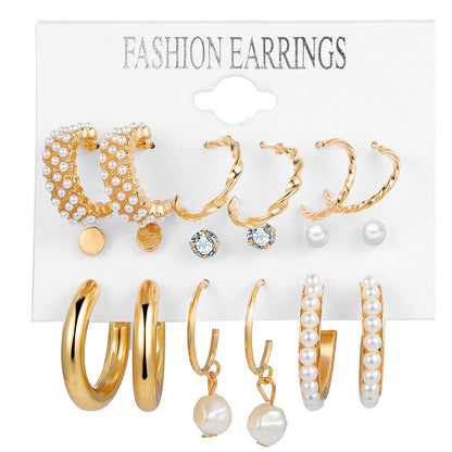 Earring set combination ins high end