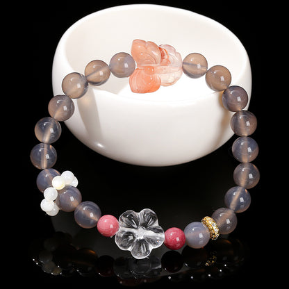 7A Natural Gray Agate Bracelet