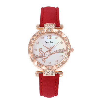 Cross-Border Heart Dial Women's Quartz Watch