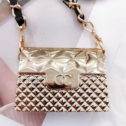 Pearl chain metal box bag women's summer