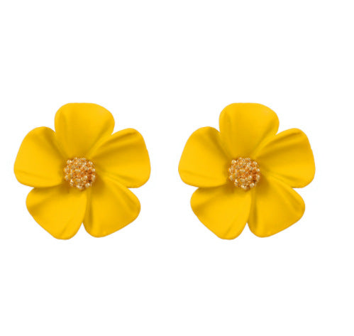 Flower stud earrings girlish temperament