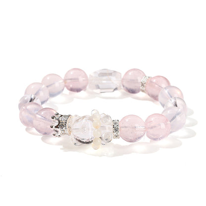 Natural moissanite quartz white crystal mixed bracelet