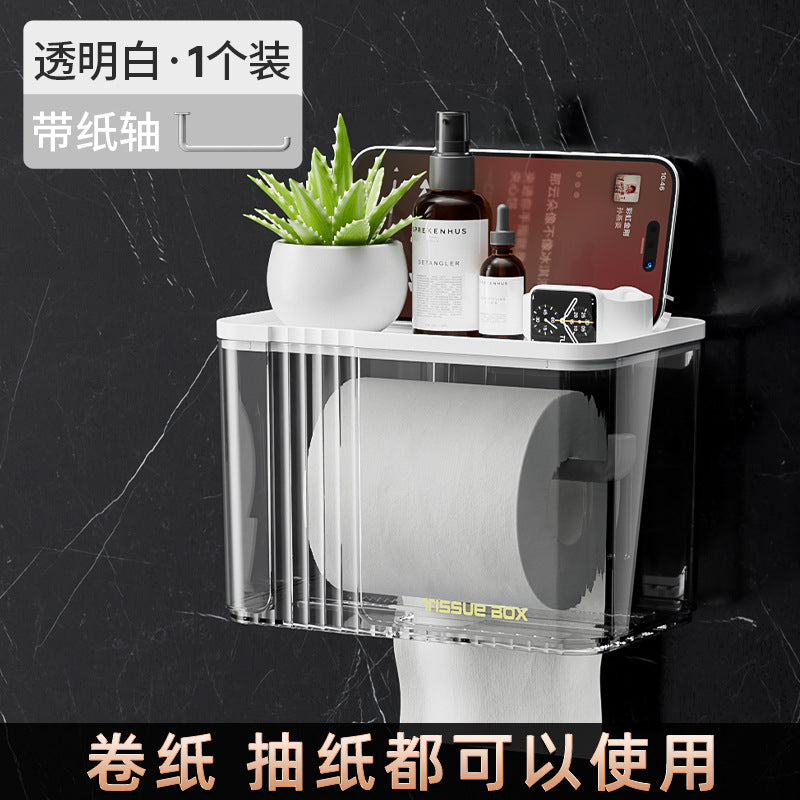 Wall-Mounted Tissue Box, Transparent for Paper Towels