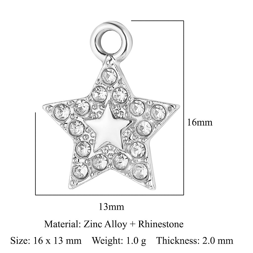 5 pcs/pack star moon sun zinc alloy pendant