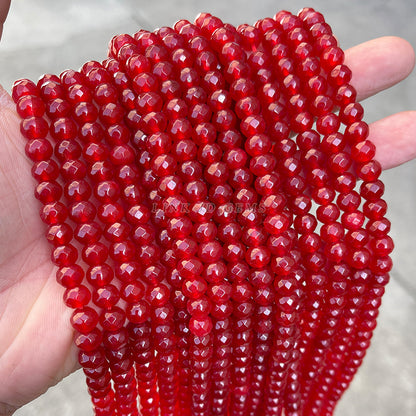 5 * 8Mm high quality colorful chalcedony cut abacus beads loose beads