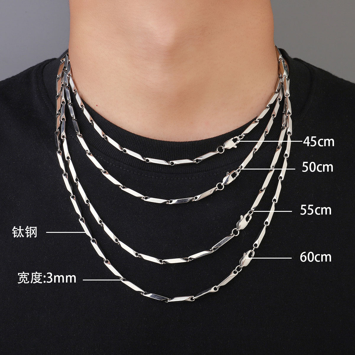 fashion Stainless steel bamboo chain jewelry collarbone chain