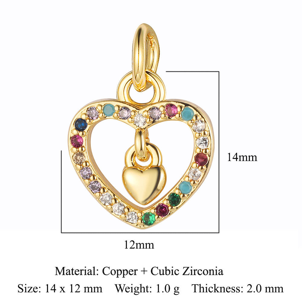 Copper zircon love pendant.