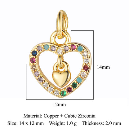 Copper zircon love pendant.