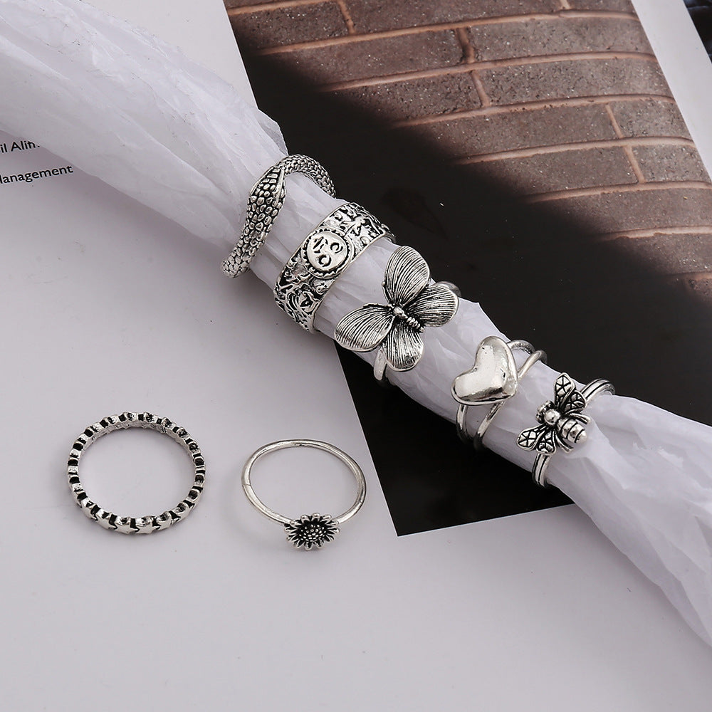 Butterfly ring set combination ring 7 piece set