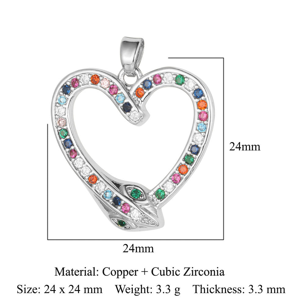 Unicorn love color zirconium copper micro-inlaid necklace pendant