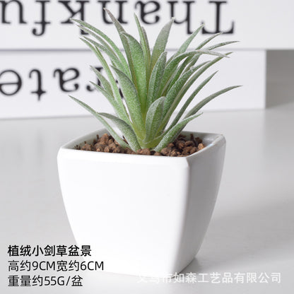 Simulation of succulent plastic bonsai artificial flowers combination