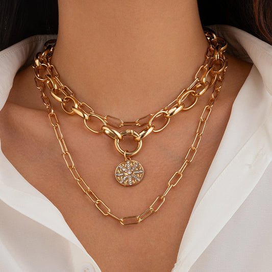 Alloy Cuban Necklace 3-piece Set