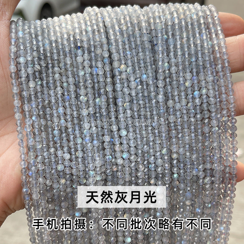 3-4Mm Natural 7A Gray Moonlight Loose Beads