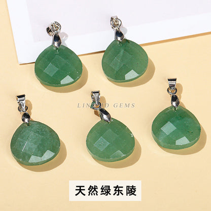 15Mm natural crystal jade cut water drop pendant