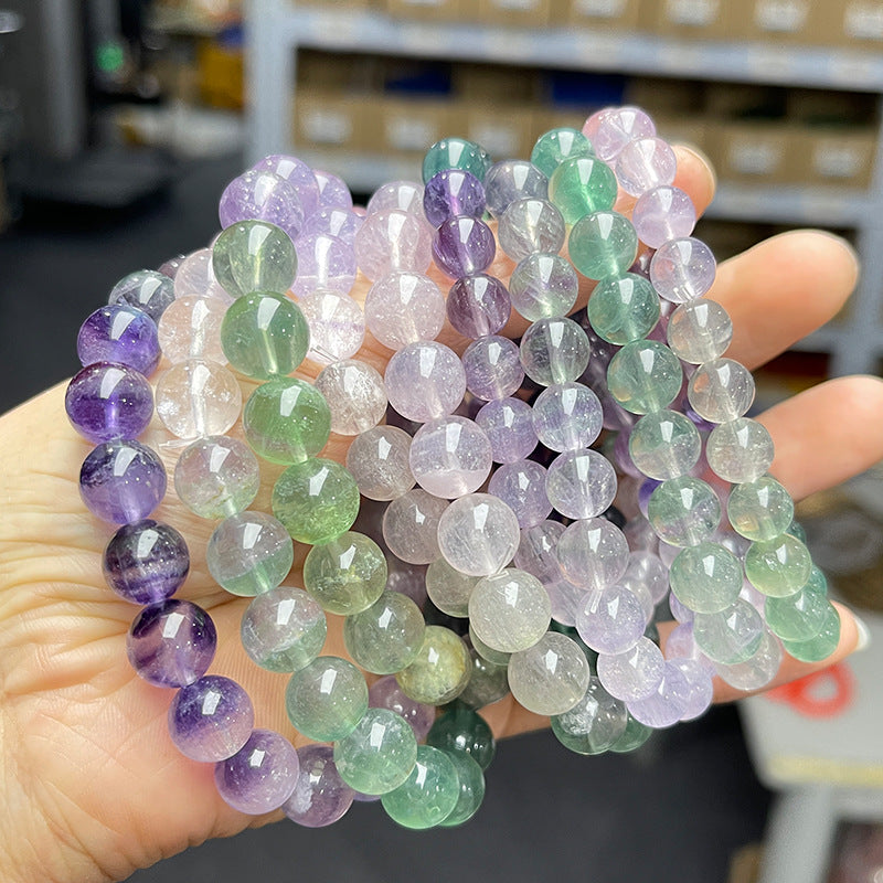 Natural gradual change color fluorite bracelet