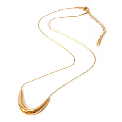 18k Gold Simple Smile Necklace