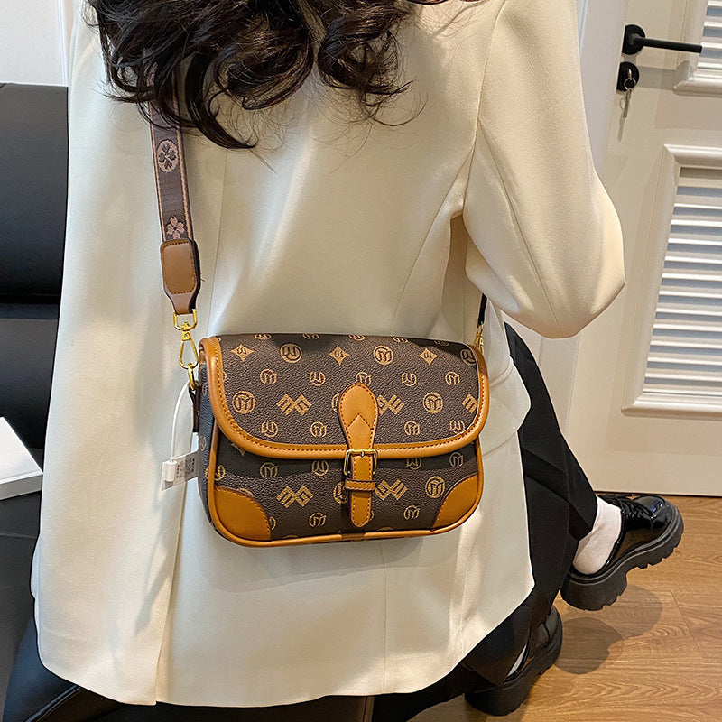 Wide shoulder strap single shoulder messenger bag