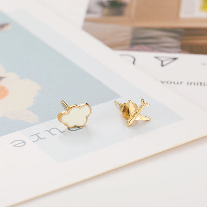 Cute Cloud Airplane Earrings