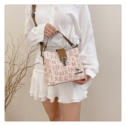 Premium printed letter shoulder handbag