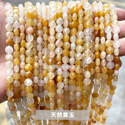 6 * 4Mm cut agate round cake-shaped loose bead facets