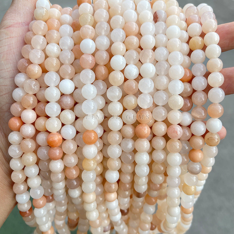 Natural Qingti Milk Cover Xiuyu Round Beads Sapphire Loose Beads