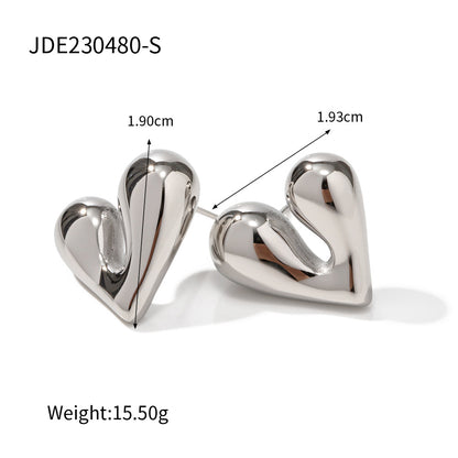 18K Gold Liquid Heart Shaped Earrings