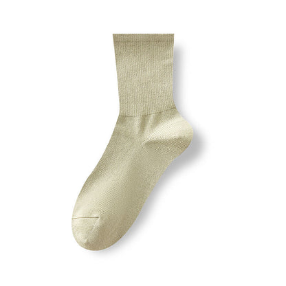 Casual Mid-Calf Socks Pure White Antibacterial Thermal