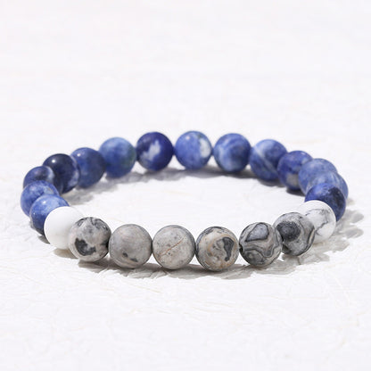 Frosted natural blue stone map stone bracelet