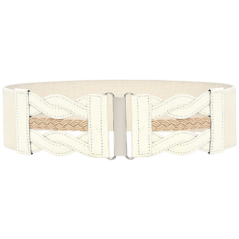 Wide belt with waist seal, black.