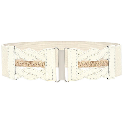 Wide belt with waist seal, black.