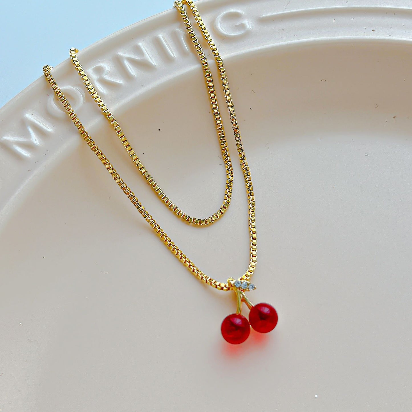 Red Cherry Pendant Necklace