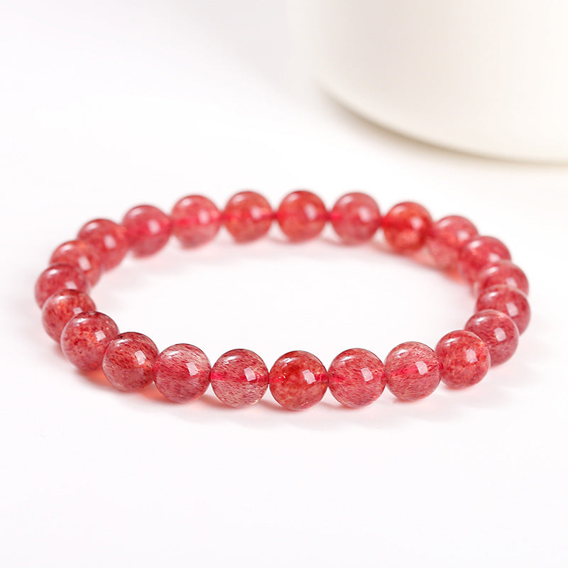 7A Natural Old Mine Strawberry Crystal Bracelet