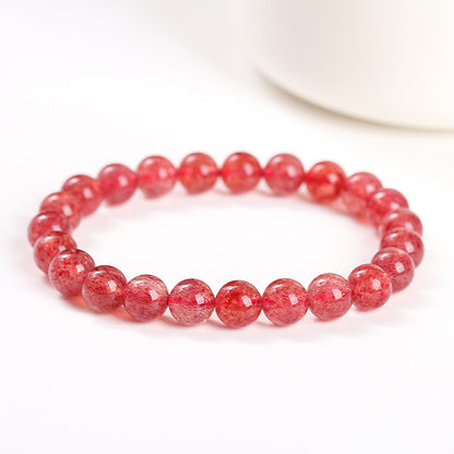 7A Natural Old Mine Strawberry Crystal Bracelet